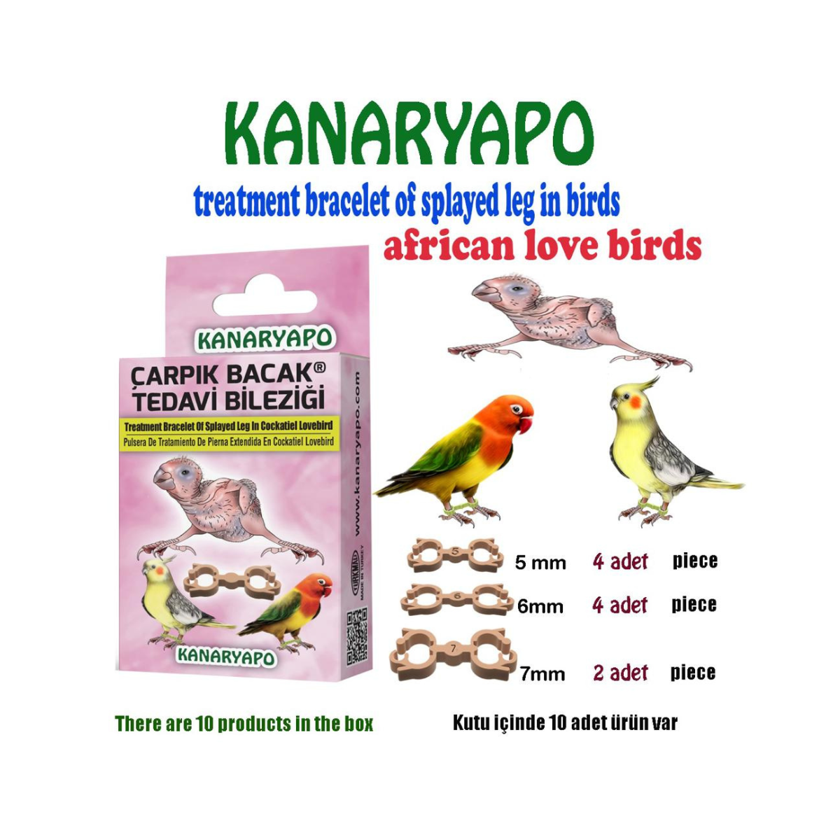Prothèse De Pattes En Plastique pour Perruches et Pigeons (05mm/06mm/07mm)